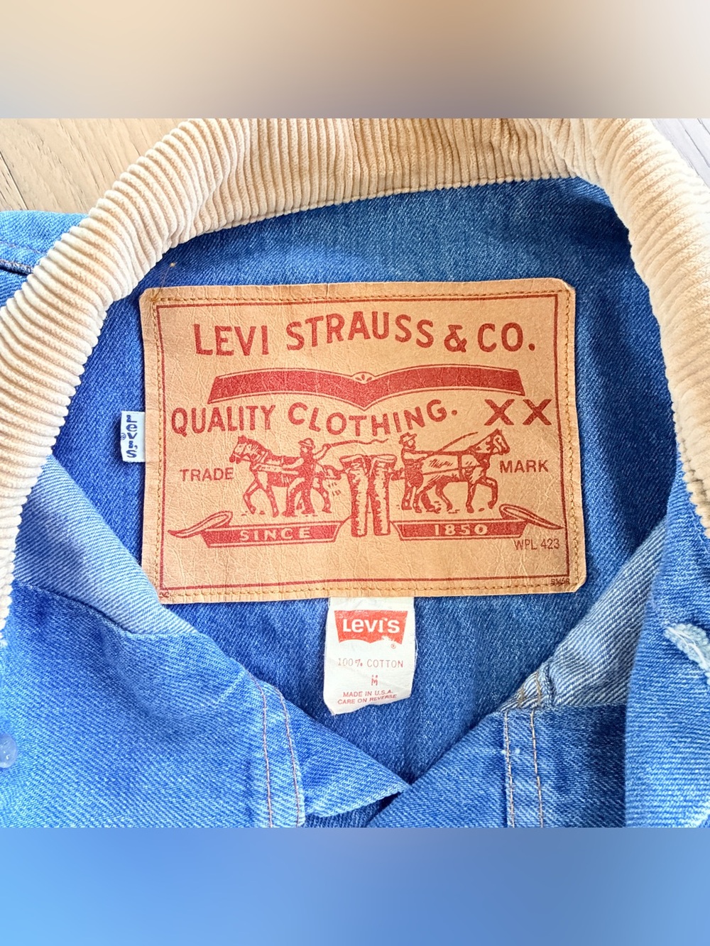Vintage 80s Levi’s Long Denim Duster Long Coat Western Ranch Chore Jacket Ranch - Picture 10 of 15
